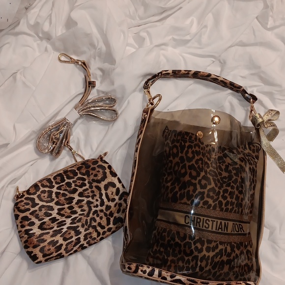 Christian dior cheetah pouch in clear bag - Picture 5 of 5